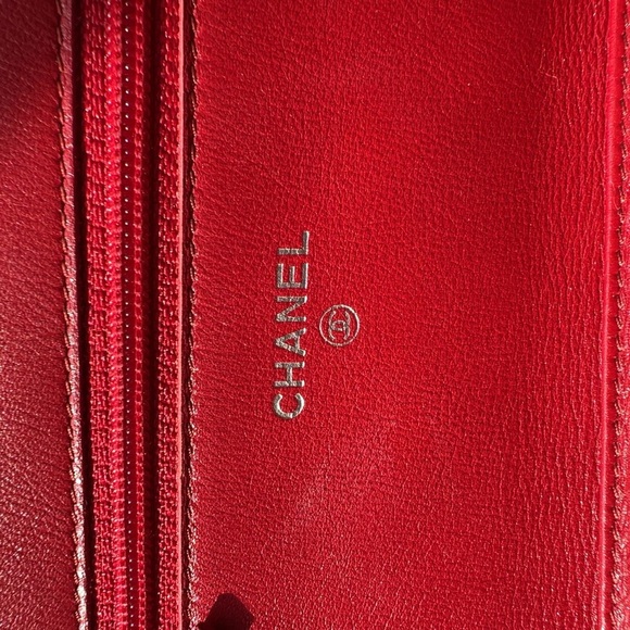Chanel Red Caviar Leather CC Timeless Wallet On Chain - Picture 4 of 6